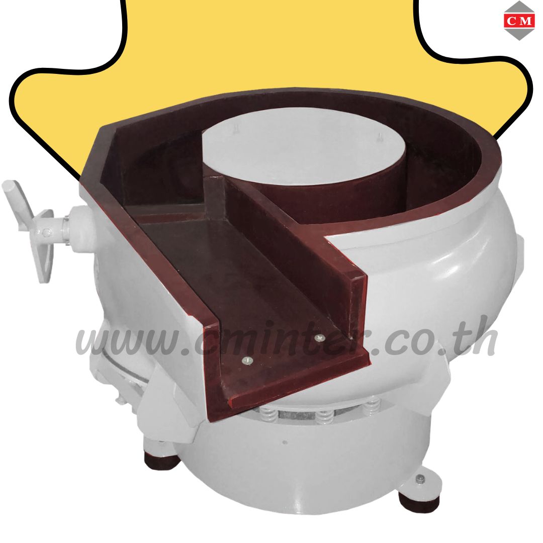  เครื่องขัดผิวโลหะแบบเขย่า (มีสะพานแยกชิ้นงาน) (Vibratory finishing machine with Separator) 
