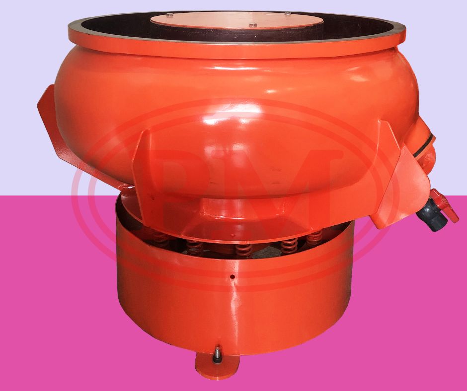 เครื่องขัดผิวโลหะแบบเขย่า แบบไม่มีสะพานแยกชิ้นงาน / Vibratory Finishing Machine