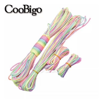 3Mm Light Rainbow Paracord Parachute Cord Braided Rope For DIY Survival Bracelet Keychain Outdoor Camp Hike Tent Lanyard 1 Core