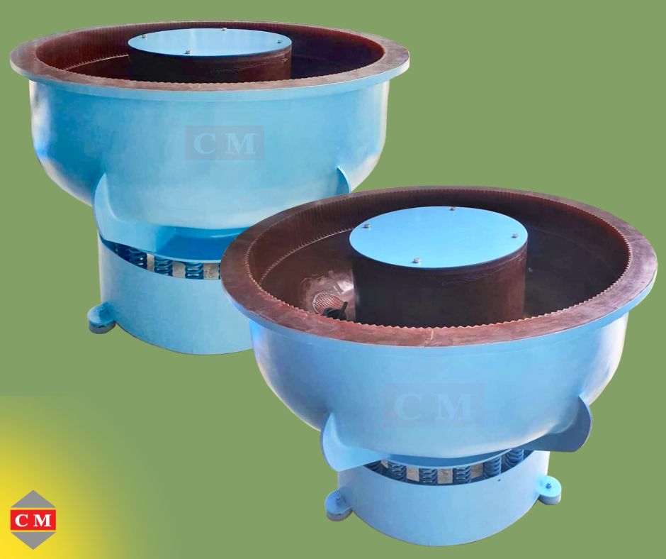 เครื่องขัดผิวโลหะแบบเขย่า แบบไม่มีสะพานแยกชิ้นงาน / Vibratory Finishing Machine