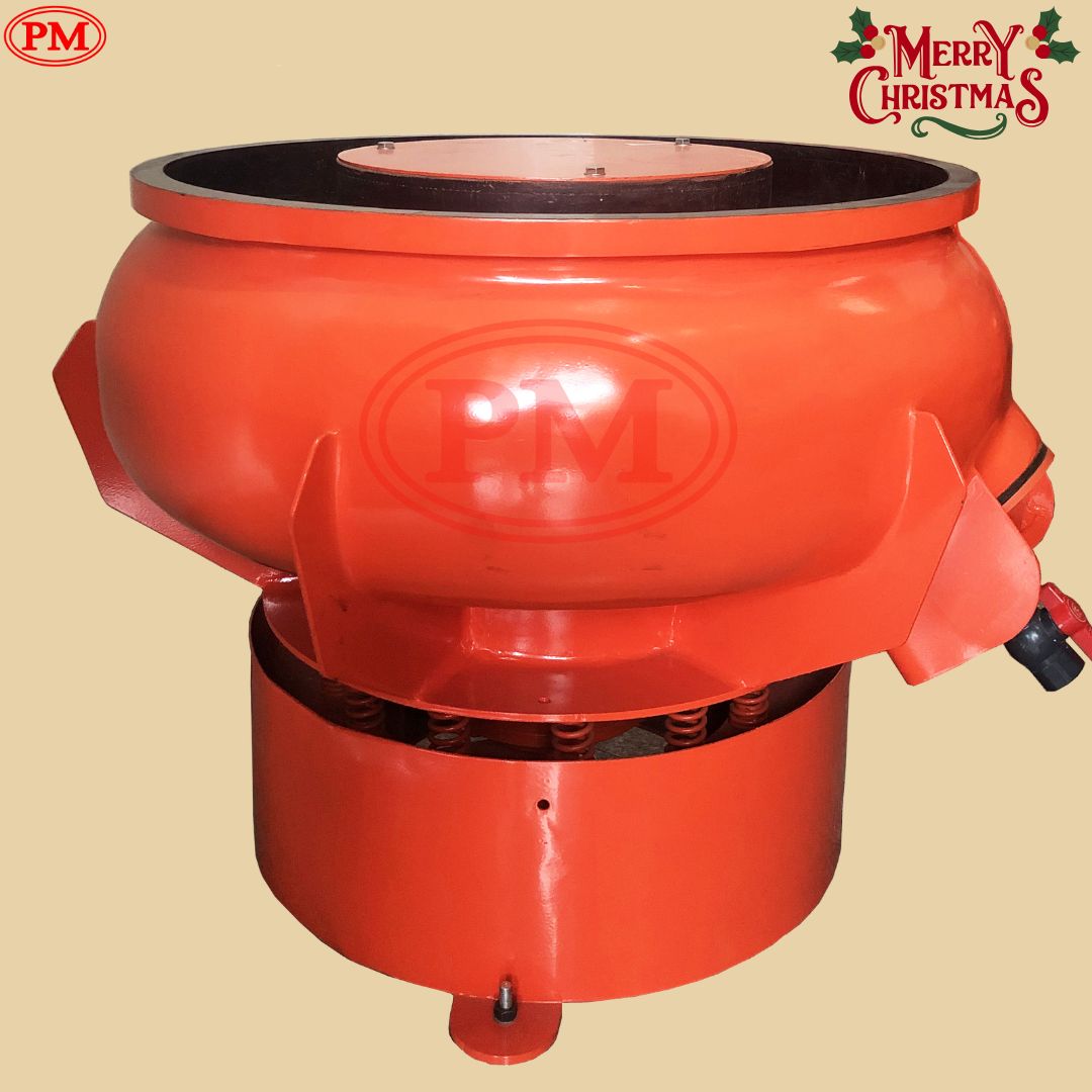 เครื่องขัดผิวโลหะแบบเขย่า แบบไม่มีสะพานแยกชิ้นงาน / Vibratory Finishing Machine