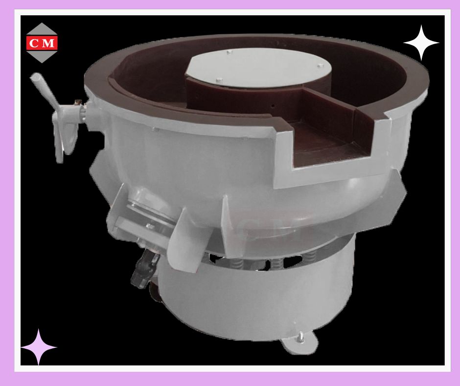 เครื่องขัดผิวโลหะแบบเขย่า แบบมีสะพานแยกชิ้นงาน / Vibratory Finishing Machine