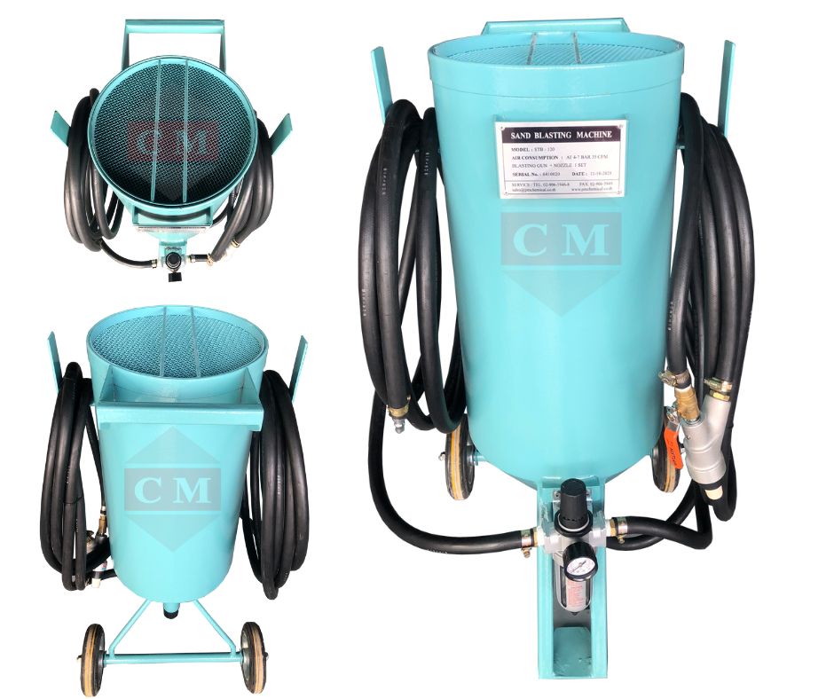 ถังพ่นทรายกลางแจ้ง ระบบ Suction ลอกผิว ลอกสนิม ทำความสะอาดแม่พิมพ์ ทรายพ่น
