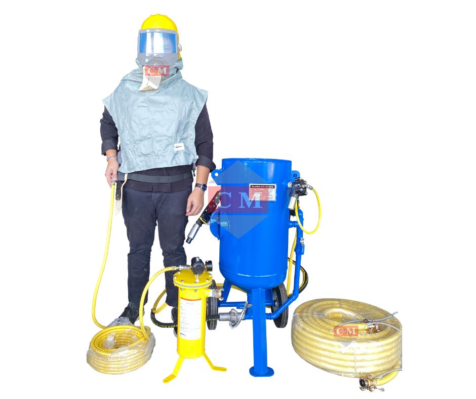  เครื่องพ่นทรายกลางแจ้ง Pressure Blasting Machine 120 แบบครบชุด