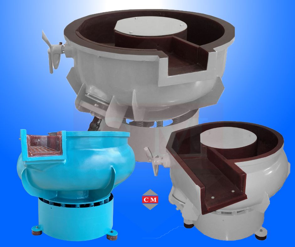    เครื่องขัดผิวโลหะแบบเขย่า (มีสะพานแยกชิ้นงาน) (Vibratory finishing machine with Separator) 