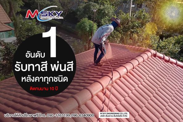 บริการรับทาสีหลังคา พ่นสีหลังคา ด้วยทีมงานบริษัท 