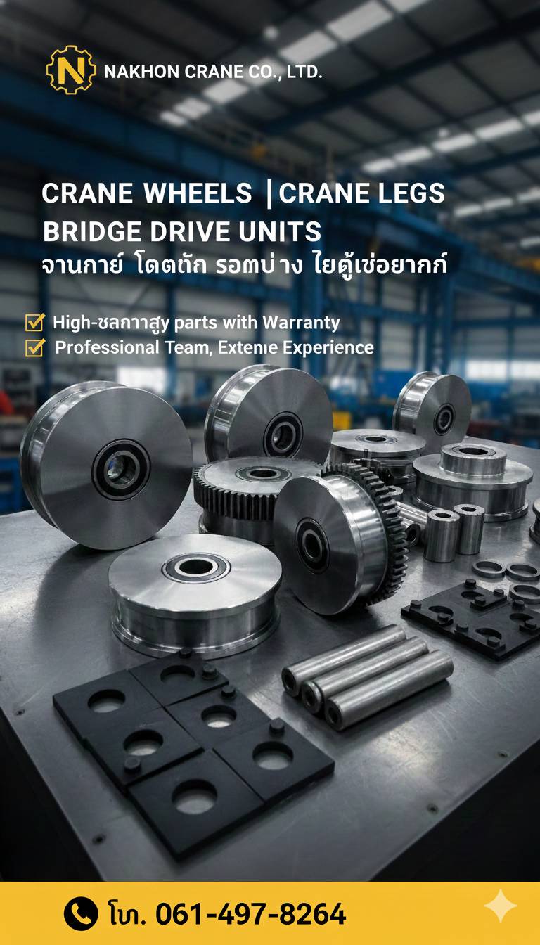 ซ่อม จำหน่าย ล้อเครน ขาเครน ชุดขับสะพานกลางงานเครนโรงงาน