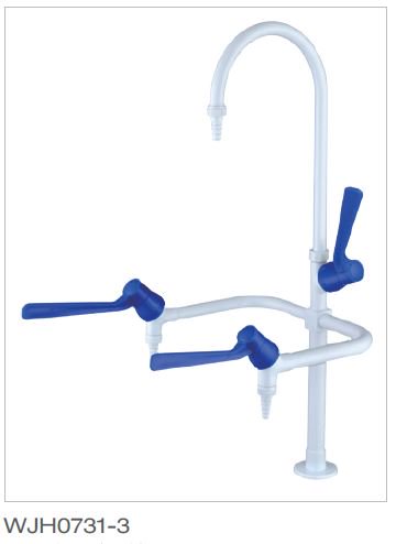 ก๊อกน้ำห้องปฏิบัติการ 3 ทางแบบก้านปัด THREE WAY SWING ASSAY FAUCET