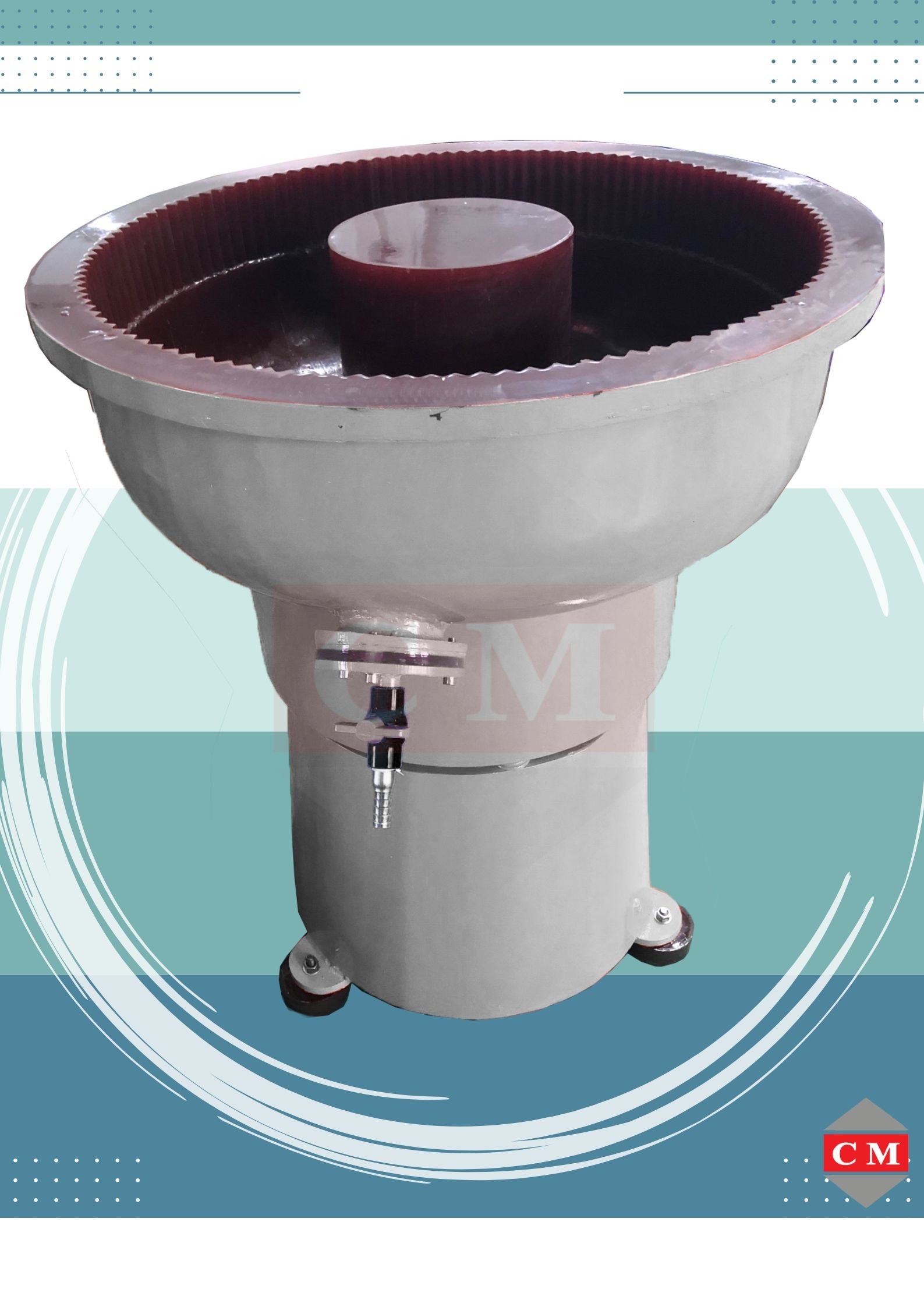 เครื่องขัดผิวโลหะแบบเขย่า แบบไม่มีสะพานแยกชิ้นงาน / Vibratory Finishing Machine